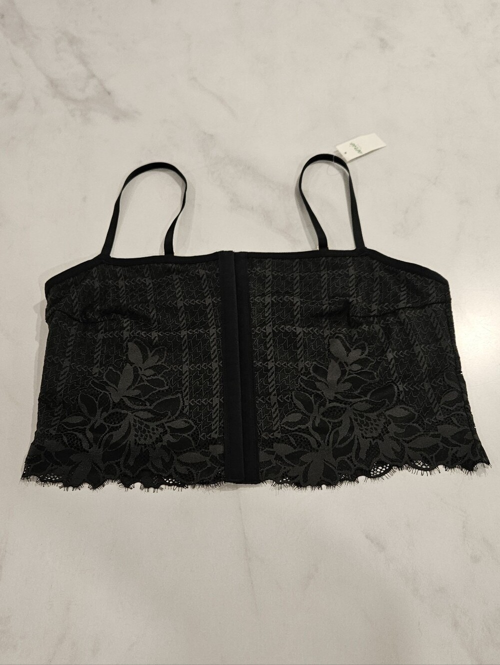 Aerie Black Lace Corset Style Top